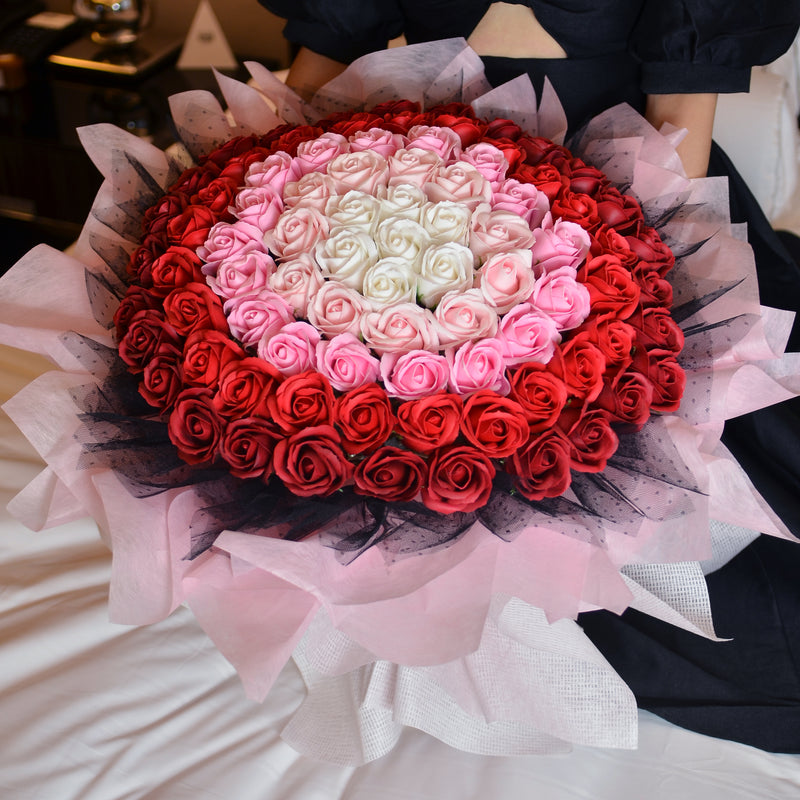 99 Ombre Soap Rose Bouquet