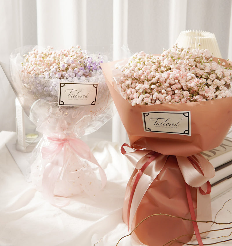 Everlasting Love Bouquet (Pink Baby's Breath)